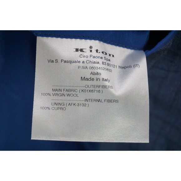 Kiton 14 Micron Wool Blue Plaid Sport Coat Jacket Sz 60 EU 50 US BRAND NEW - Picture 10 of 11